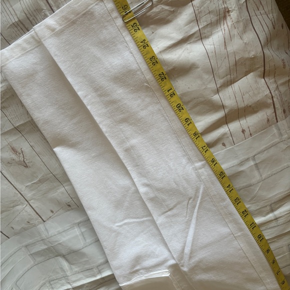 Ladies white linen blend wide leg pants - Picture 9 of 16